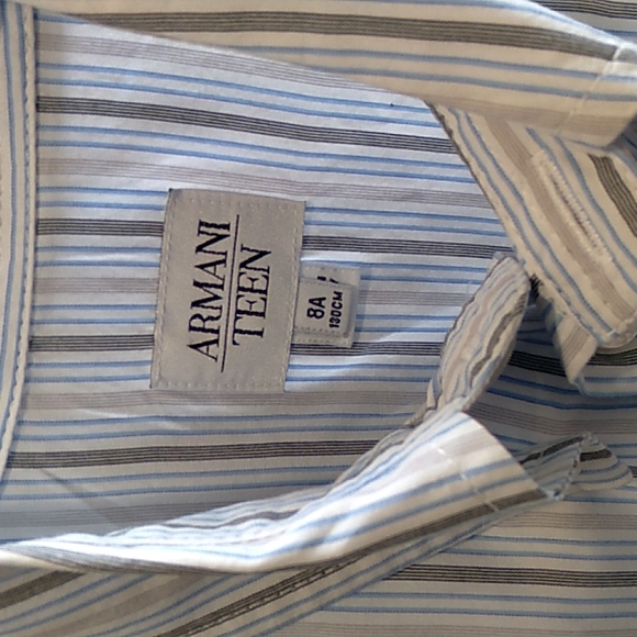 Armani teen size 8 button down dress shirt - Picture 2 of 8